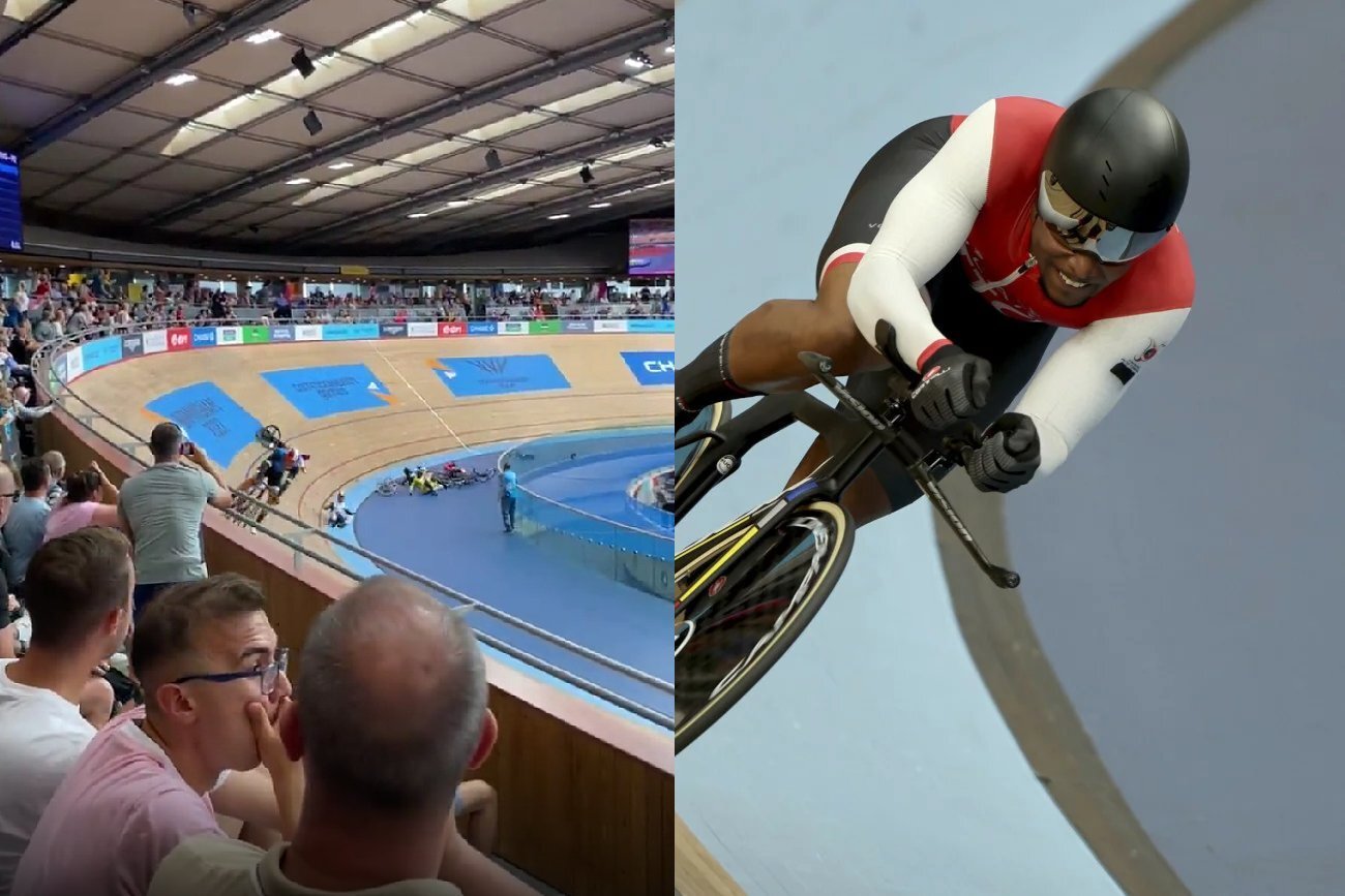 Wypadek, który nagrali kibice, miał miejsce w rywalizacji kolarzy, podczas Igrzysk Wspólnoty Narodów w Birmingham.