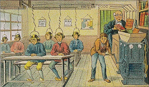 Tak w 1910 roku wyobrażano sobie szkołę w roku 2000.