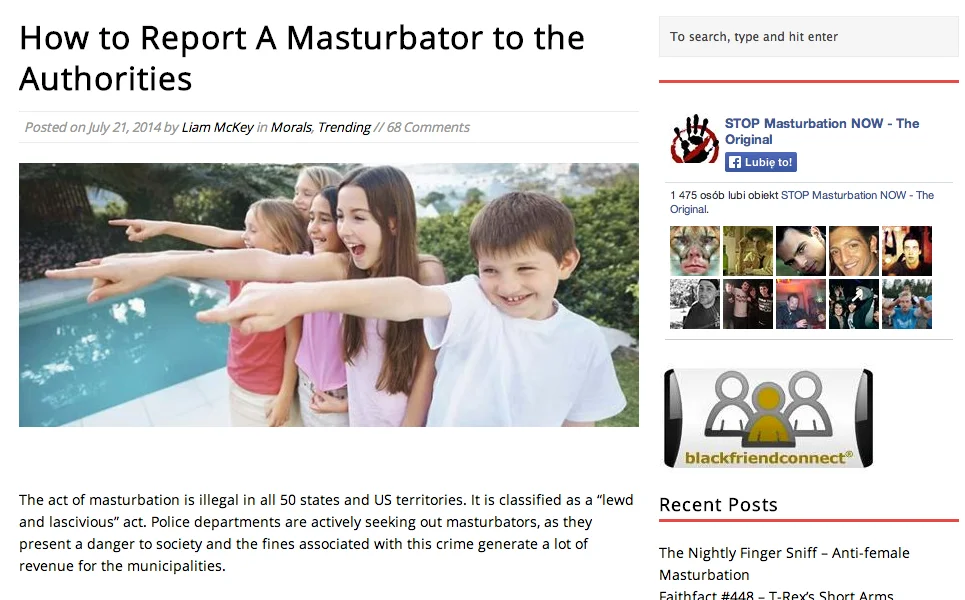 Zrzut ze strony stopmasturbationnow.org