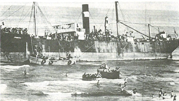 Nielegalni imigranci lądują na plażach Tel Awiwu. Statek "Patria" - 22 sierpnia 1939 r.