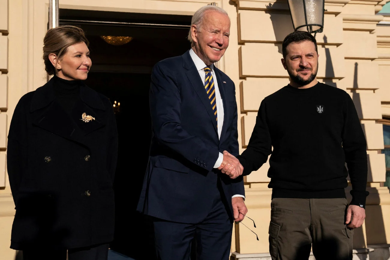 Biden w Kijowie Ołena Zełenska, Joe Biden i Wołodymyr Zełenski