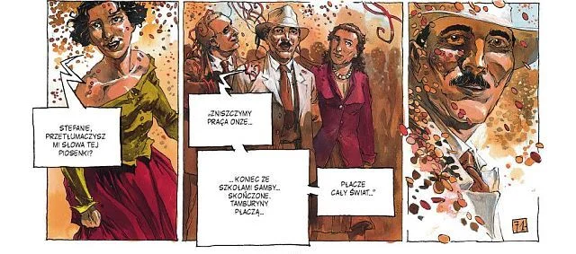 Fragment planszy z albumu "Ostatni dni Stefana Zweiga"