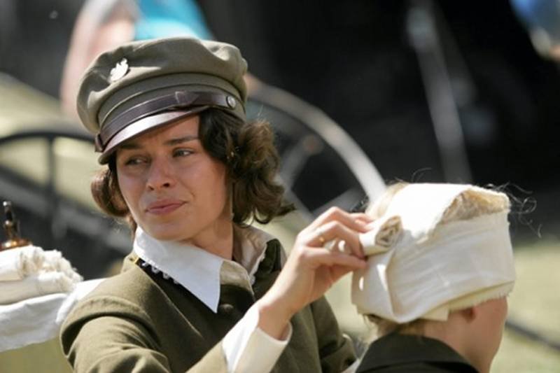 Natasza Urbańska na planie filmu "Bitwa Warszawska 1920"