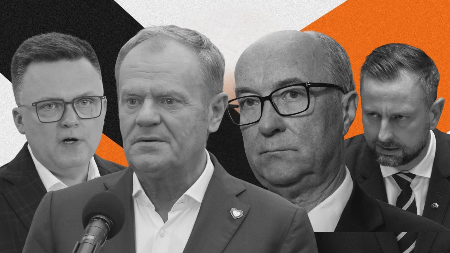 Mamy nowy sondaż poparcia. Niemiłe "niespodzianki" dla koalicjantów Tuska Szymon Hołownia, Donald Tusk, Włodzimierz Czarzasty, Władysław Kosiniak-Kamysz