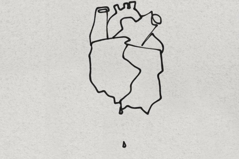 Matylda Damięcka narysowała krwawiące serce