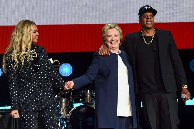 Wśród gwiazd wspierających Clinton byli m.in. Beyonce i Jay-Z.