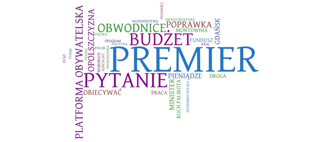 Najczęściej używane słowa przez Platformę Obywatelską oraz przedstawicieli rządu to POPRAWKA, KWOTA, ZŁOTYCH, TYSIĄC (tysiące). Z ramienia PO przed Sejmem występował poseł Dariusz Rosati jako sprawozdawca Komisji Finansów Publicznych przedstawiający jej