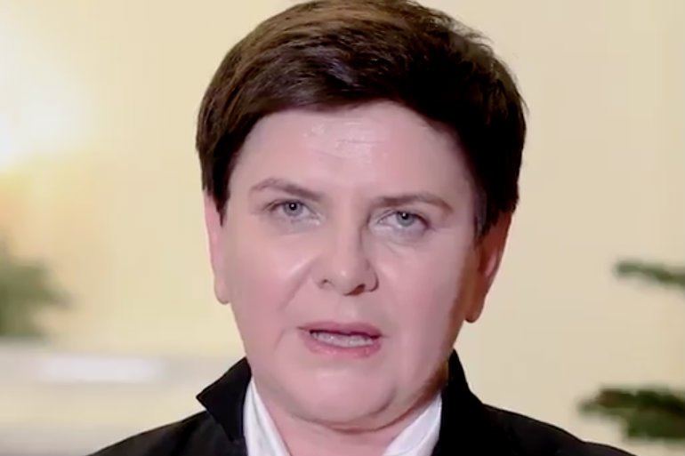 Beata Szydło złożyła życzenia, recytując tekst mało znanej kolędy.