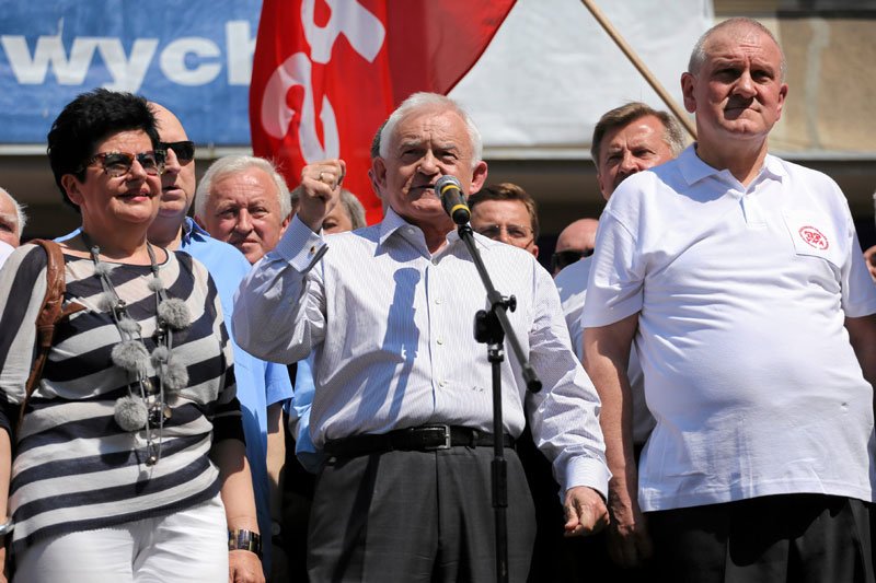 Politycy lewicy podczas tegorocznego pochodu 1-majowego.