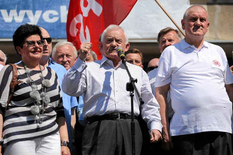 Politycy lewicy podczas tegorocznego pochodu 1-majowego.