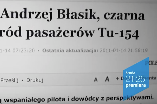 TVP1 wyemituje kolejny dokument Anity Gargas o katastrofie smoleńskiej. Dziennikarka skupiła się w nim na trzech generałach, w tym Andrzeju Błasiku.