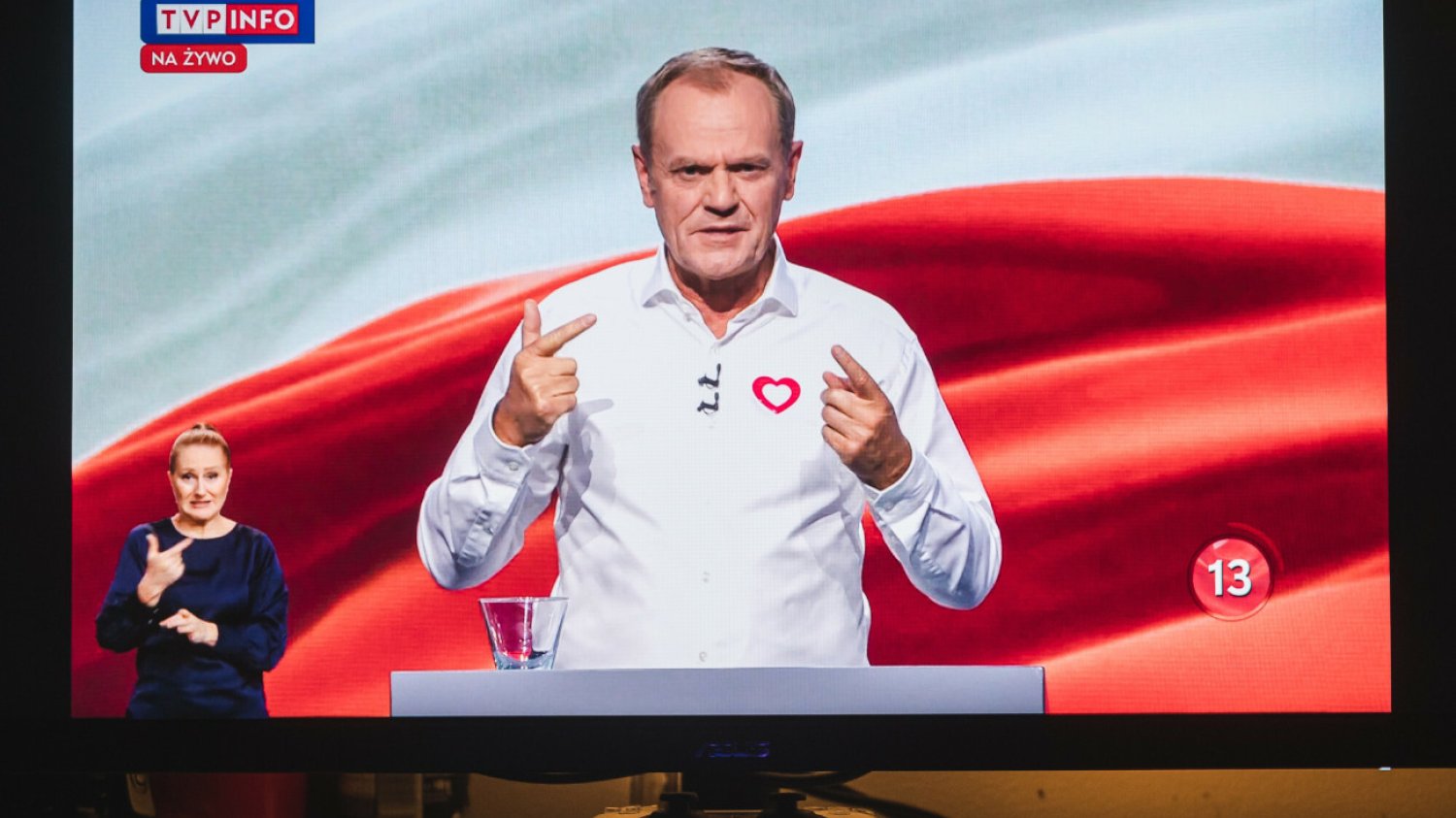 09.10.2023 Warszawa, Debata Wyborcza 2023, Studio TVP Telewizja Polska Wybory 2023 n/z Donald Tusk Fot. Karol Makurat/REPORTER