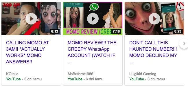 W internecie jest mnóstwo filmików o Momo