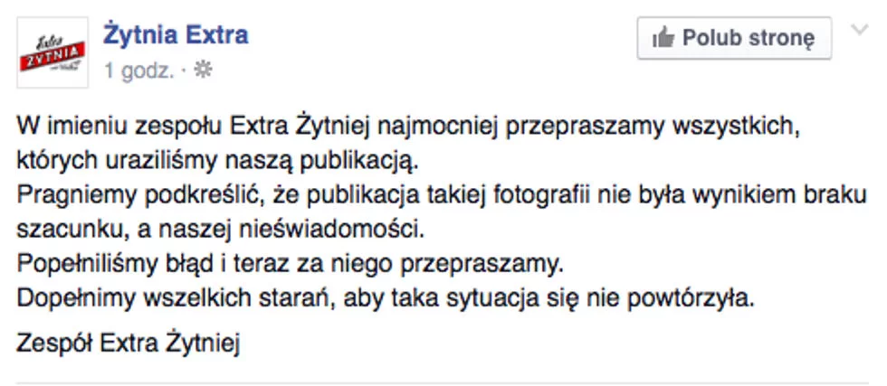 Przeprosiny Extra Żytniej