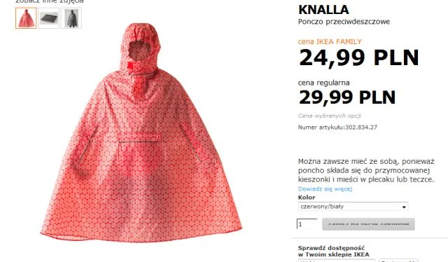 Peleryna, Ikea