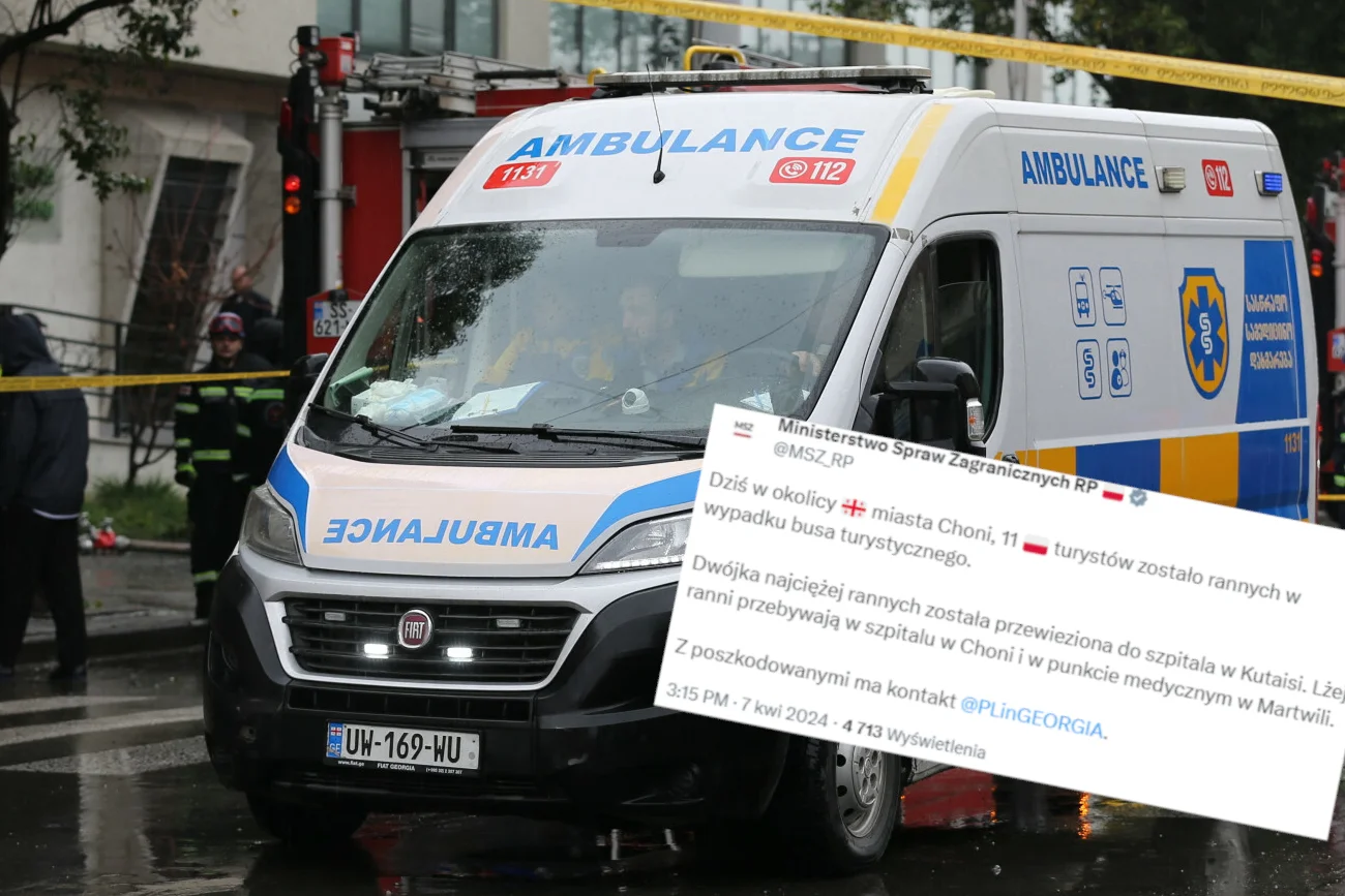Kilkunastu Polaków rannych w wypadku busa w Gruzji. MSZ ujawnia szczegóły.