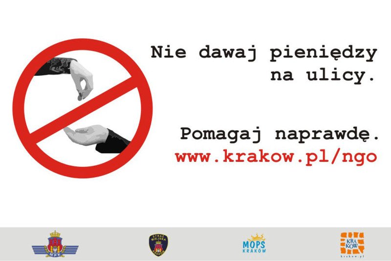 Takimi plakatami miasto chce się rozprawić z żebrakami.