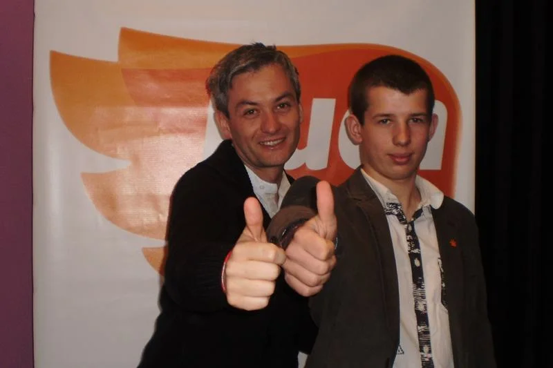 Damian Raczkowski z Robertem Biedroniem