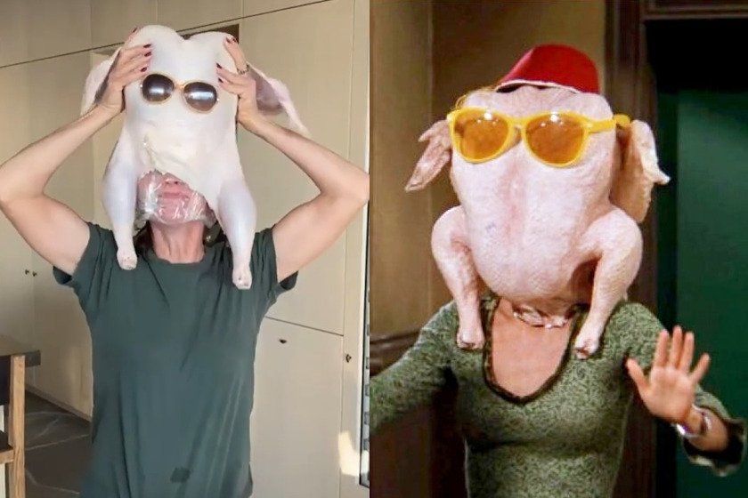 Courtney Cox odtworzyła słynną scenę z serialu "Przyjaciele"