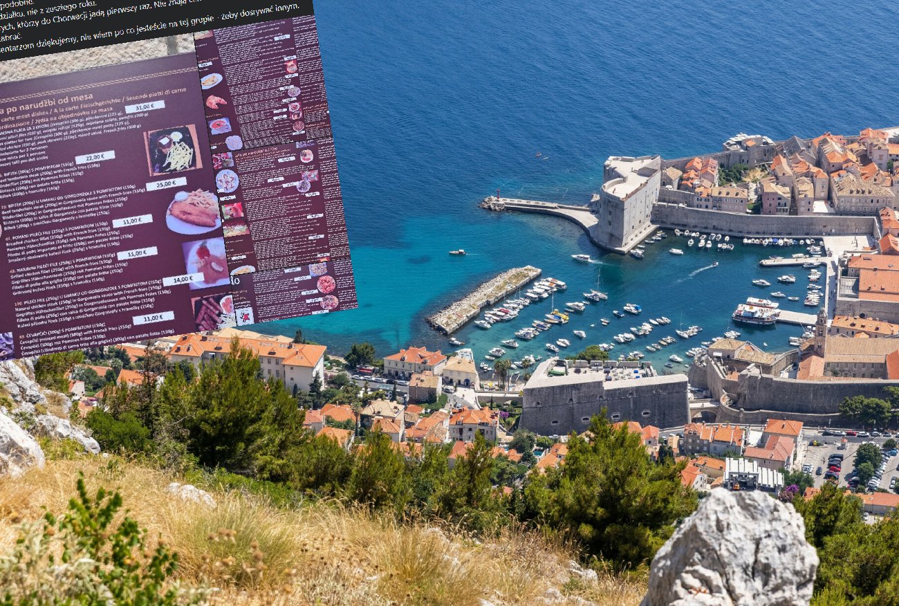 Chorwacja. Pokazał ceny restauracji. "Dla tych, który jadą pierwszy raz".