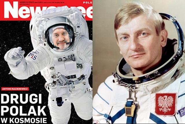 Odnosząc się do okładki "Newsweeka", Mirosław Hermaszewski zaapelował, by "nie zaśmiecać kosmosu". Na zdjęciu z prawej: Hermaszewski w 1978 roku