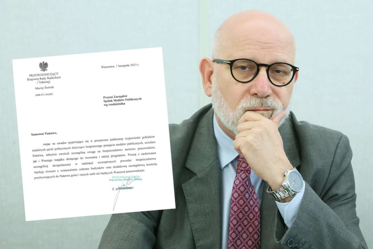 Szef KRRiT apeluje o zwiększenie ochrony TVP. Boi się "silnych ludzi"