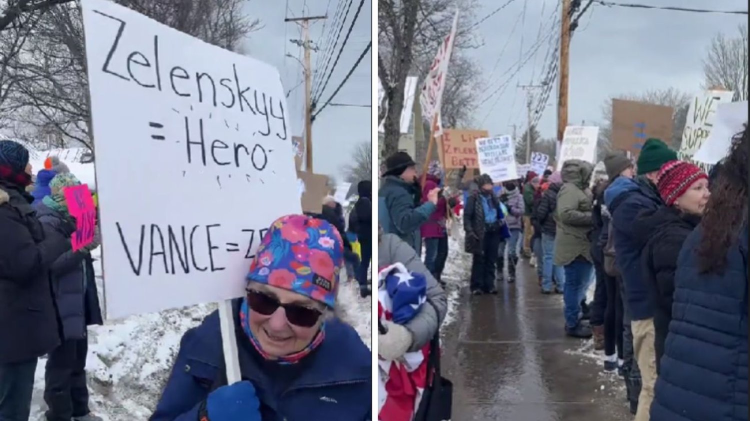 Protest na powitanie J. D. Vance'a w Vermont Vermont wita J. D. Vance'a