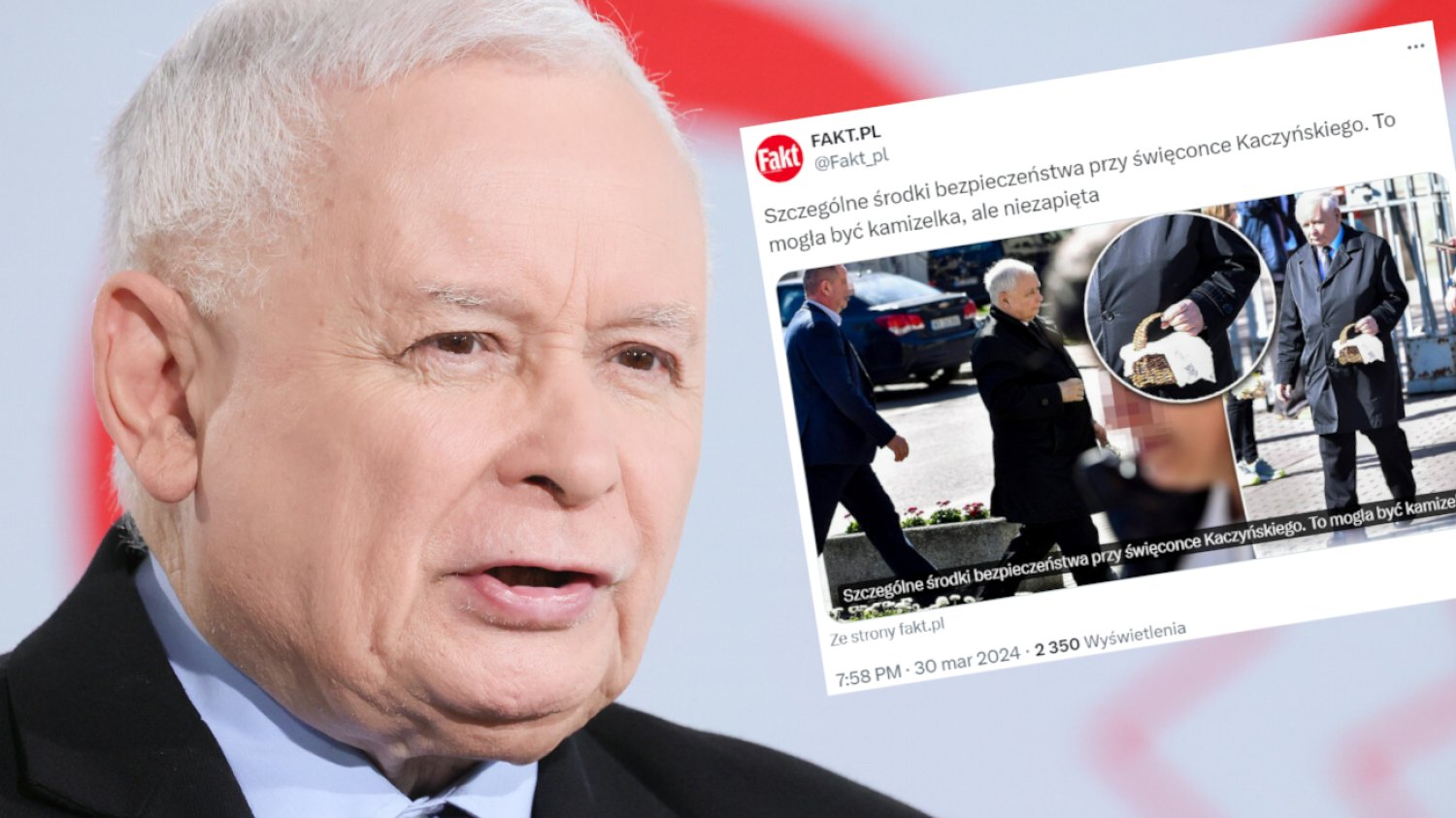 Tak Kaczyński poszedł święcić pokarm. Uwagę przykuł jego płaszcz.