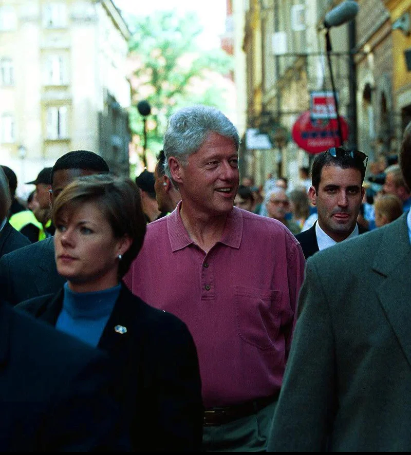 Bill Clinton na Starówce w Warszawie
