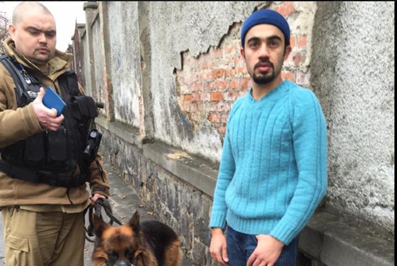 Patrol firmy ochroniarskiej podczas "interwencji".