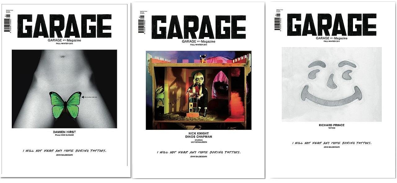 Garage Magazine. Okładka pierwszego numeru, w trzech wersjach do wyboru.