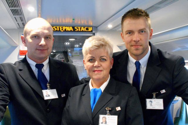 Drużyna konduktorska pociągu Express Intercity Premium: od lewej – Robert Trepka, Renata Świderska i Grzegorz Malczewski.