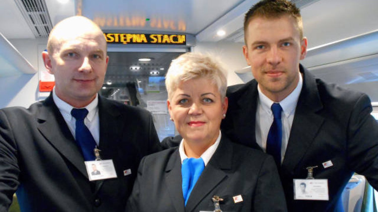 Drużyna konduktorska pociągu Express Intercity Premium: od lewej – Robert Trepka, Renata Świderska i Grzegorz Malczewski.