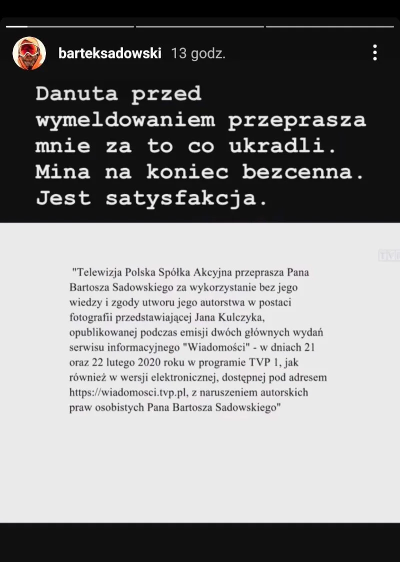 przeprosiny w "Wiadomościach" TVP