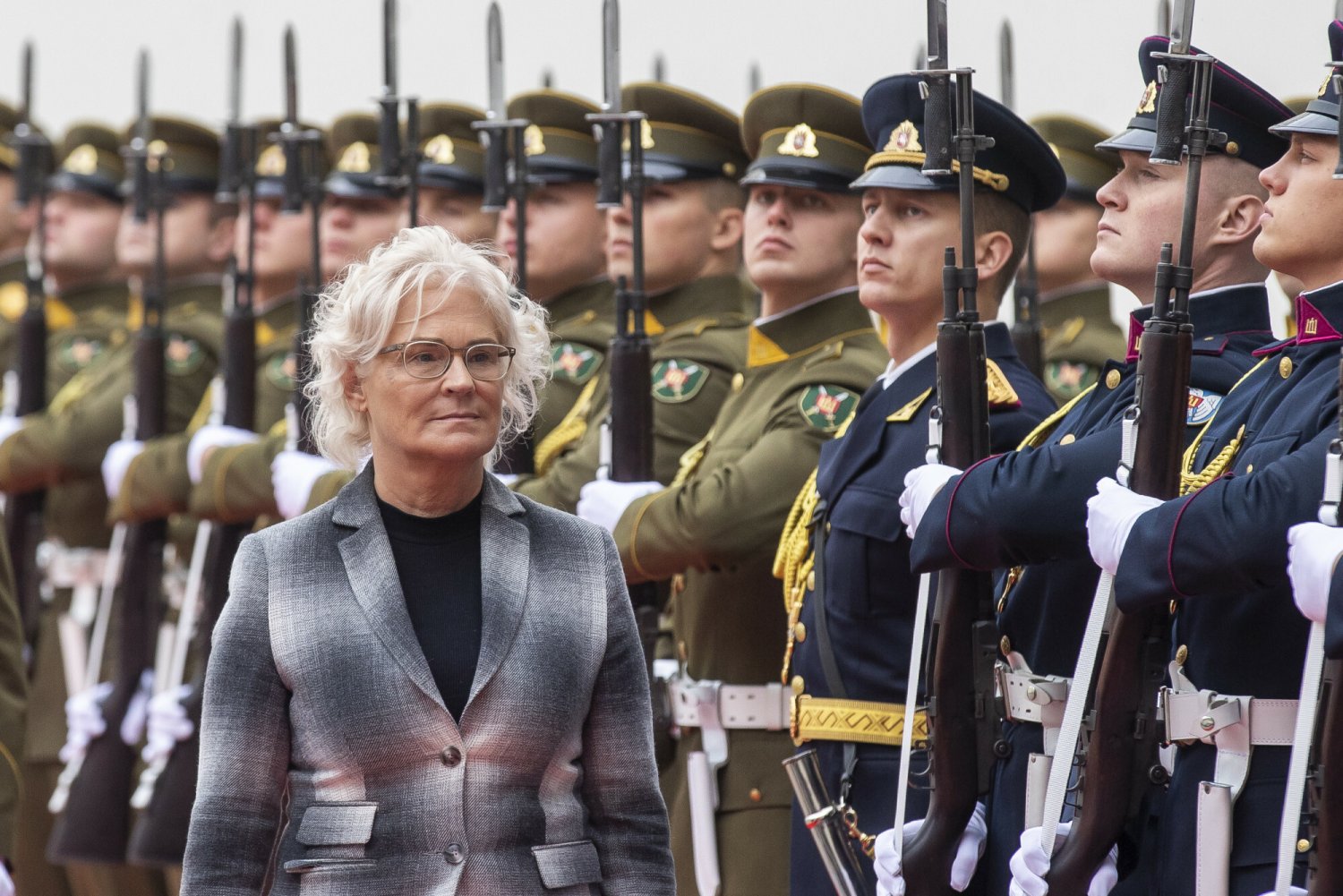 Niemiecka minister obrony Christine Lambrecht podczas wizyty na Litwie