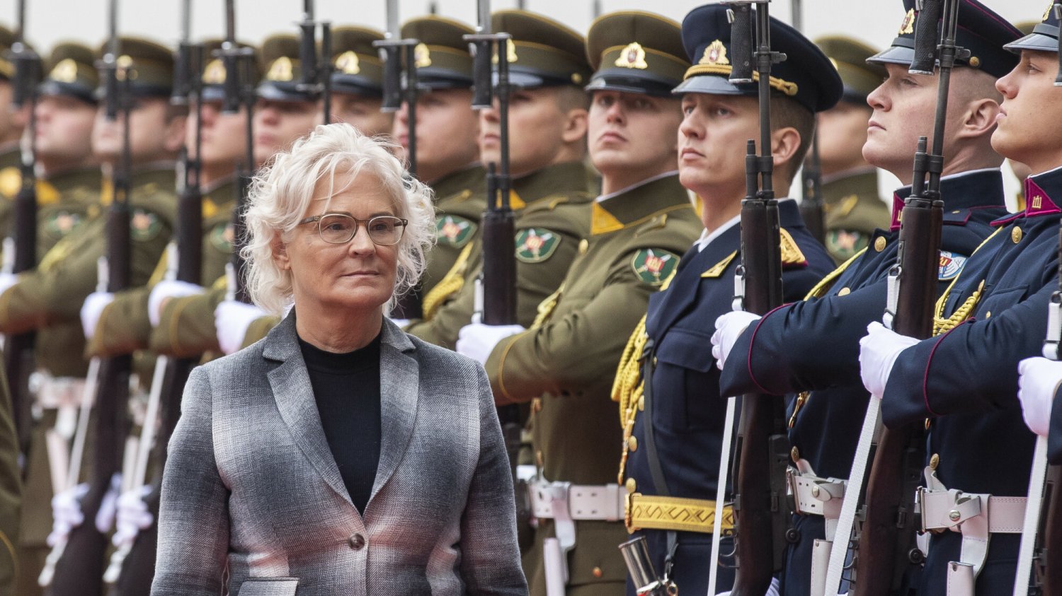 Niemiecka minister obrony Christine Lambrecht podczas wizyty na Litwie