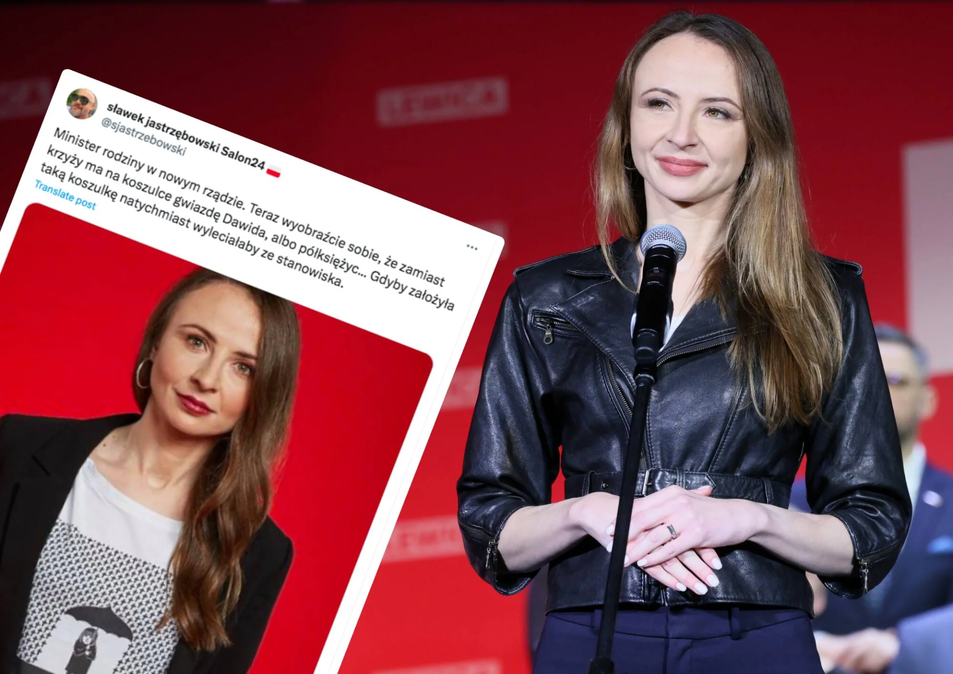 Koszulka nowej minister rodziny nie przypadła do gustu prawicy.