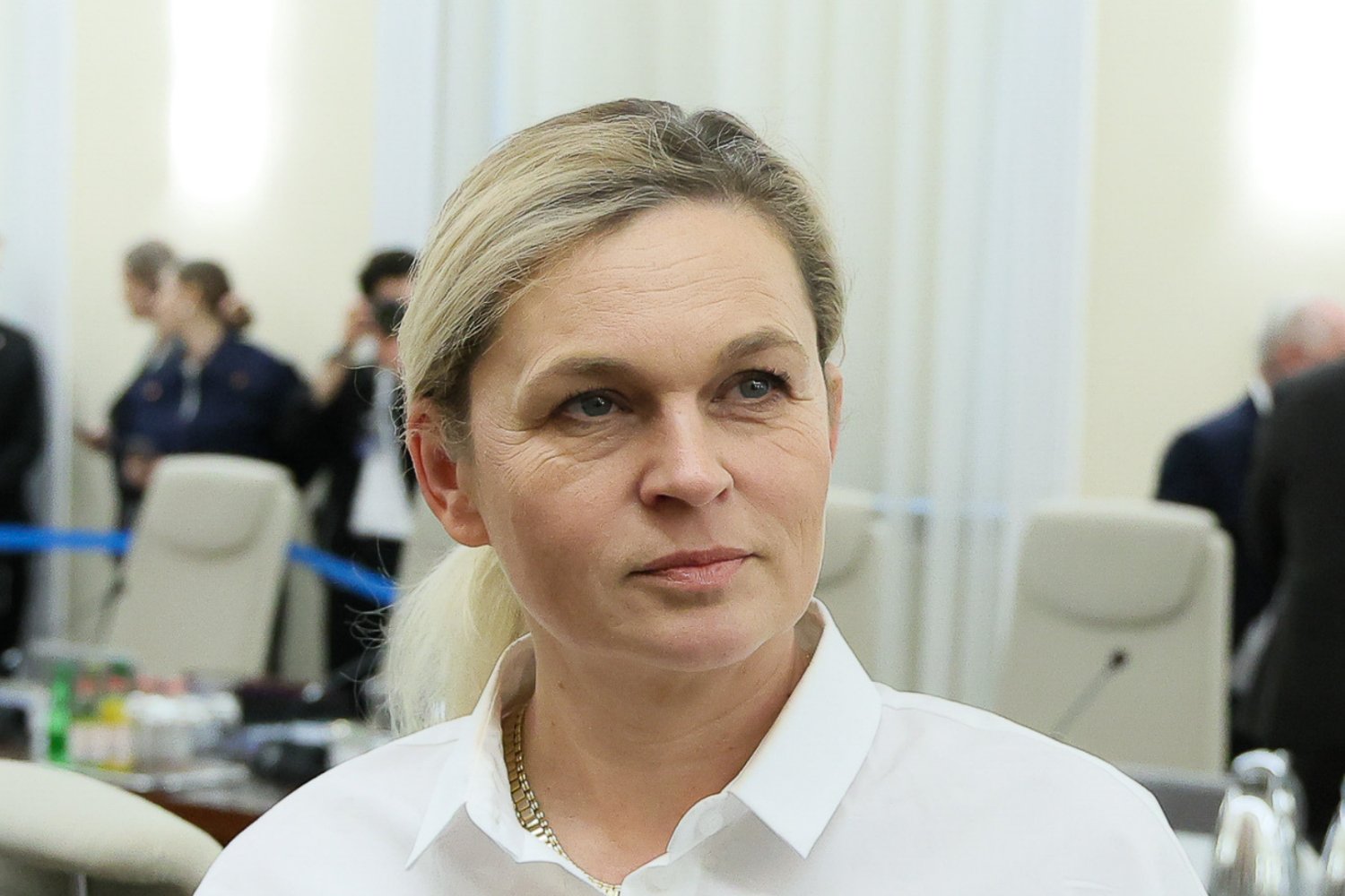 Barbara Nowacka w trakcie posiedzenia rządu.