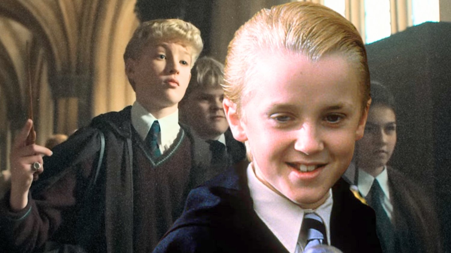 Nowy "Harry Potter" kontra postaci z filmów. Spójrzcie tylko, jak zmienił się Draco Lox Pratt i Tom Felton w serialu oraz filmie "Harry Potter i Kamień Filozoficzny"