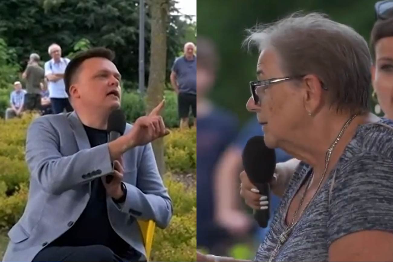 Szymon Hołownia i uczestniczka jego spotkania