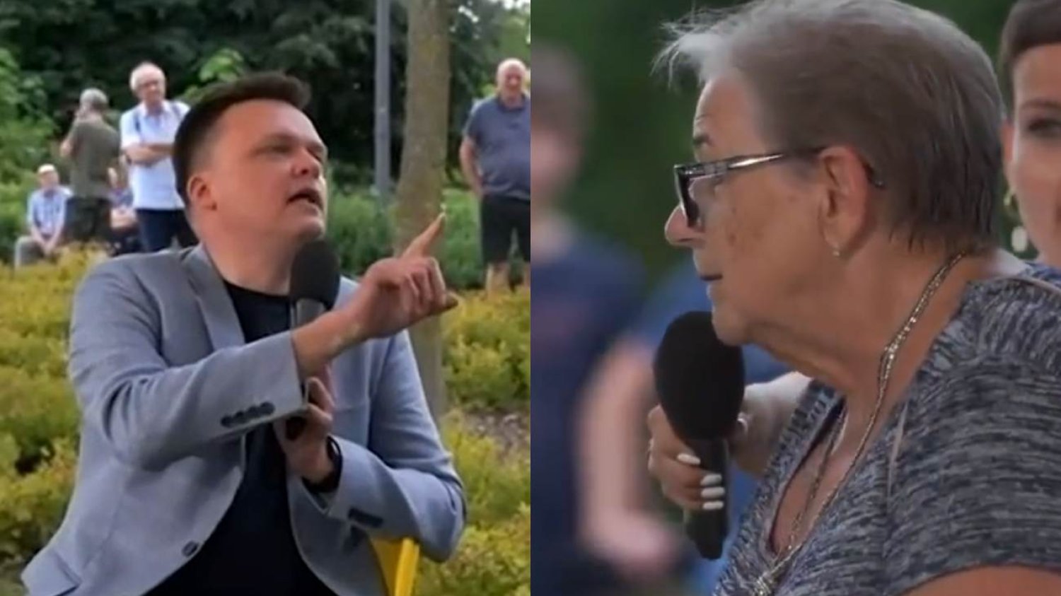 Szymon Hołownia i uczestniczka jego spotkania