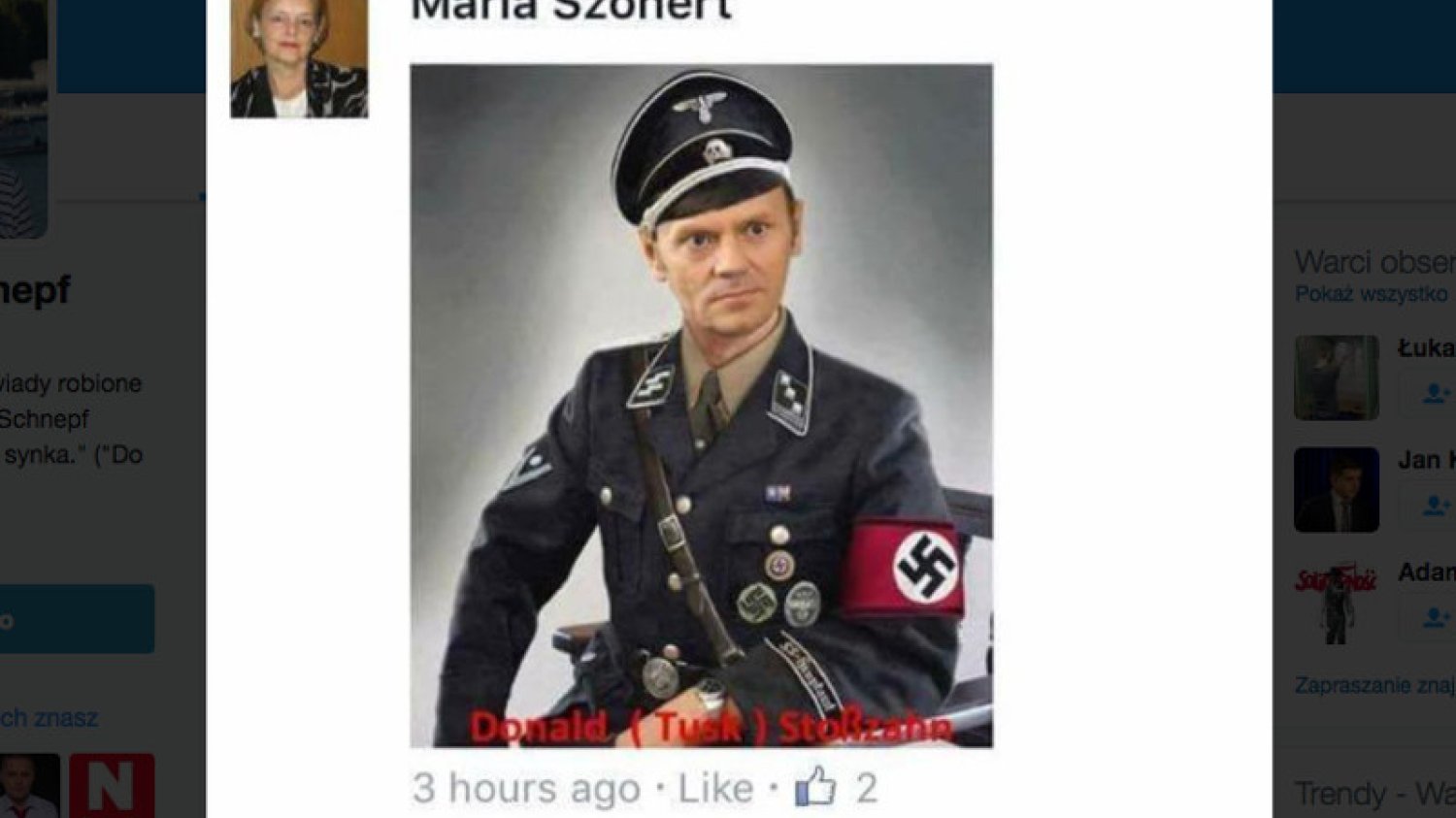 Nowa konsul honorowa w USA publikuje zdjęcia Tuska w mundurze SS i Sikorskiego obok szubienicy. Gdzie reakcja MSZ?