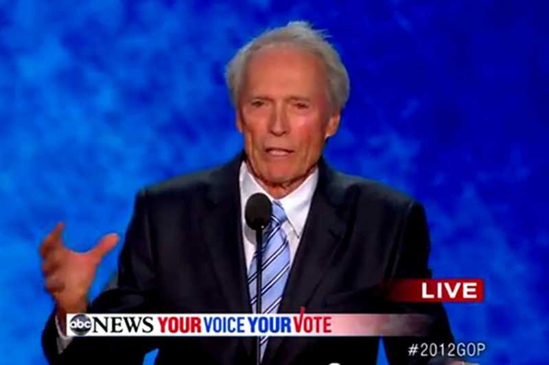 Clint Eastwood podczas konwencji wyborczej Republikanów