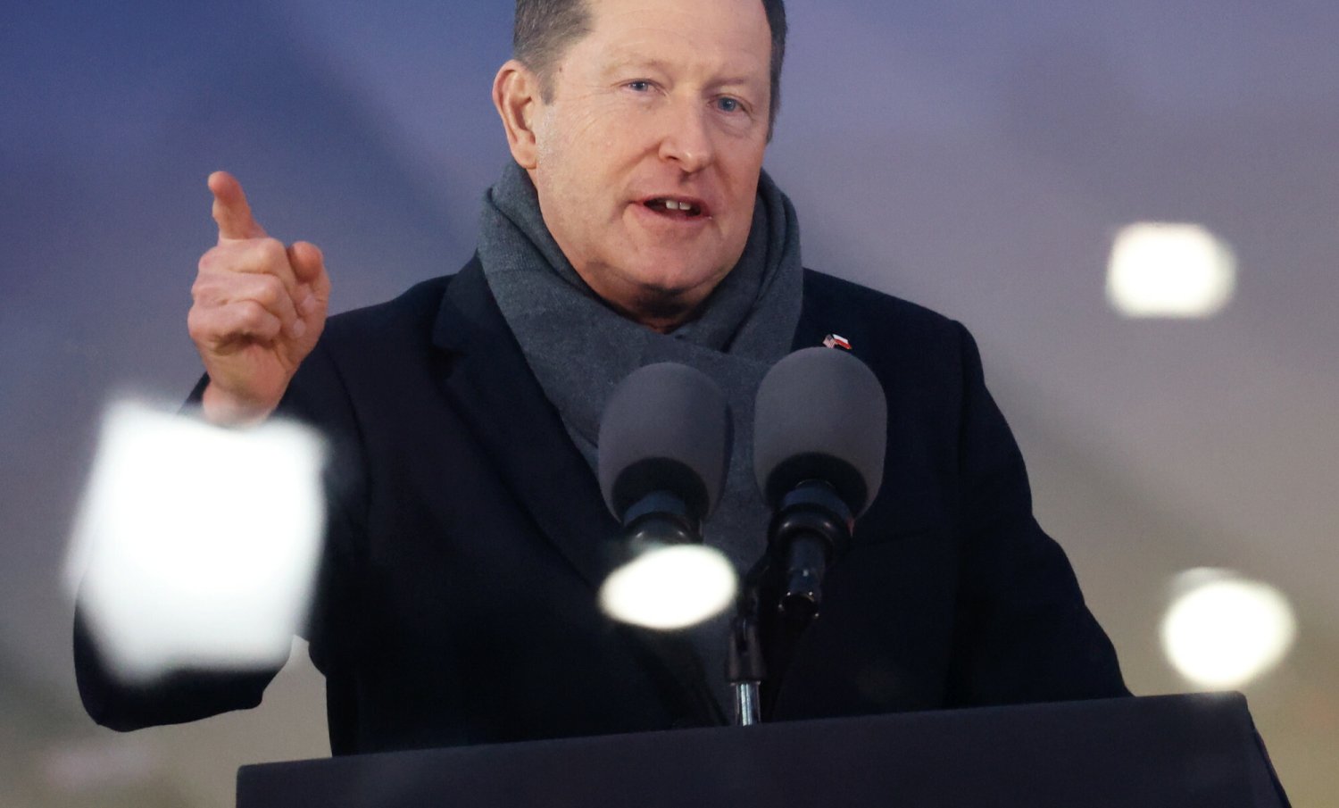 Ambasador USA Mark Brzezinski przemawiał przed wystąpieniem Joe Bidena w Arkadach Kubickiego.