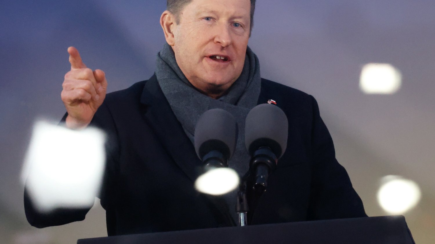 Ambasador USA Mark Brzezinski przemawiał przed wystąpieniem Joe Bidena w Arkadach Kubickiego.