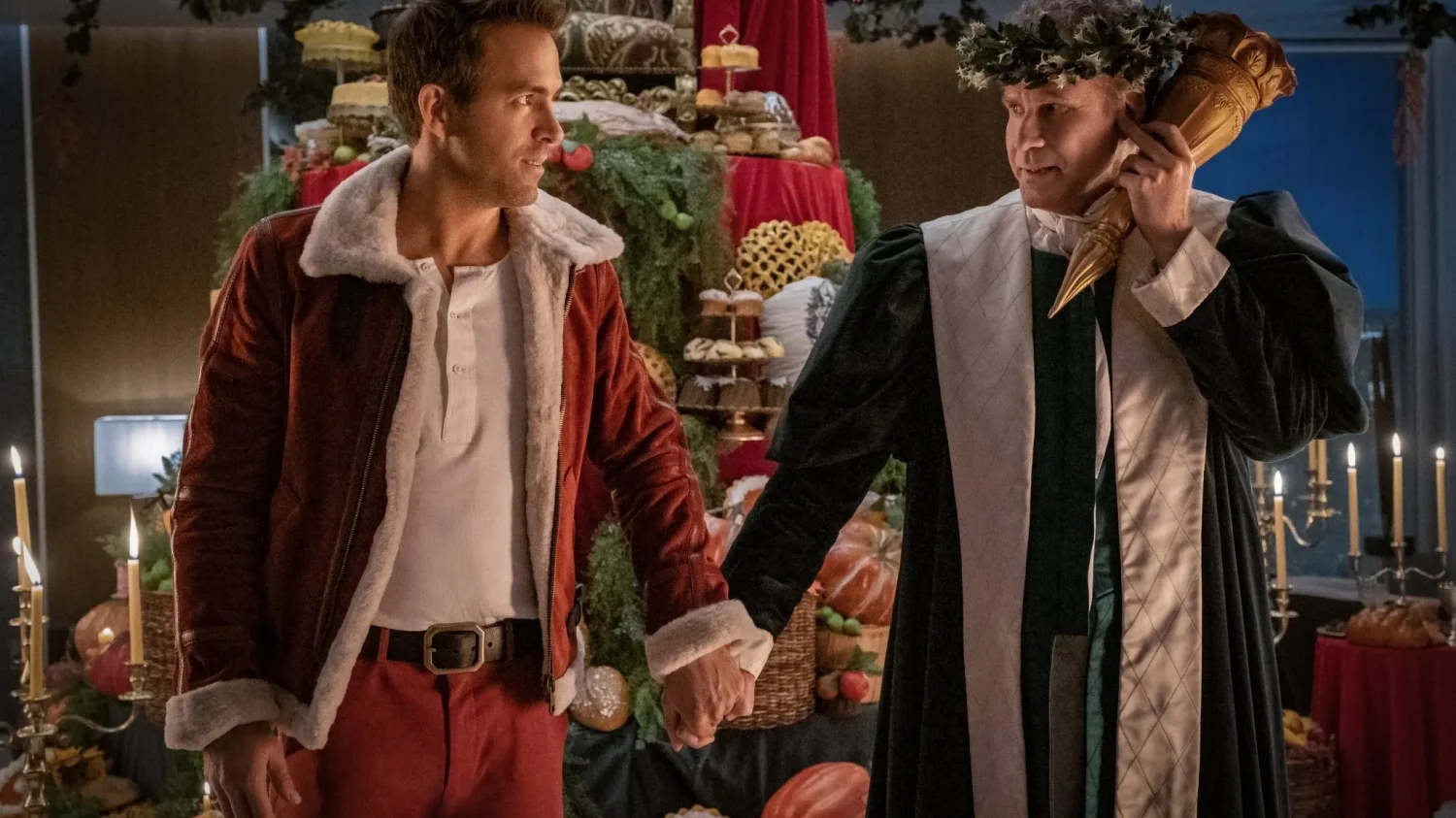"Świąteczny duch" (2022): filmy świąteczne Netflix, HBO Max, Disney+, Apple TV+ i Prime Video Ryan Reynolds i Will Ferrell w "Świąteczny duchu" (2022)