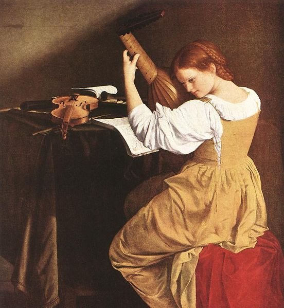 Grająca na lutni, Orazio Gentileschi