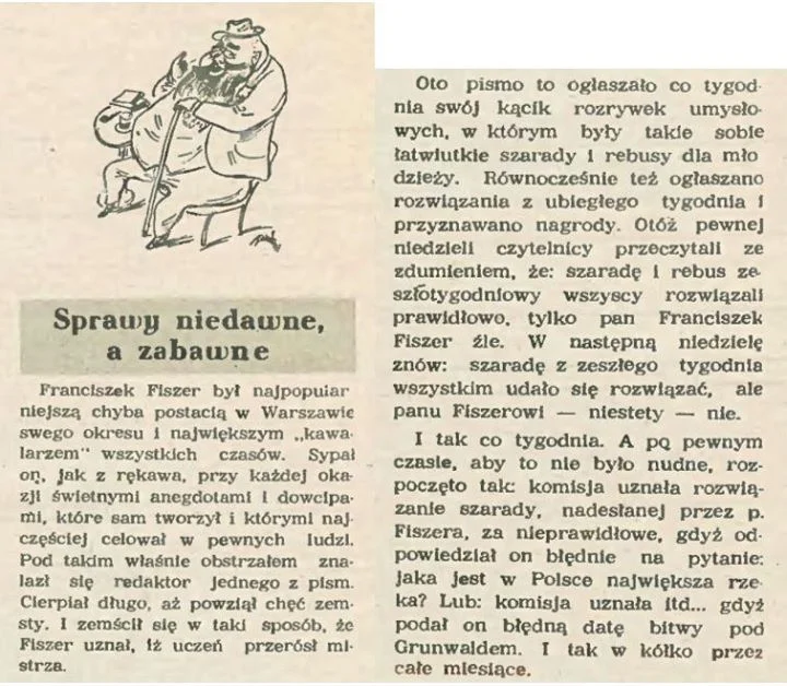 Gdyby nie Fiszer, Warszawa nie miałaby "swojego" Sokratesa.