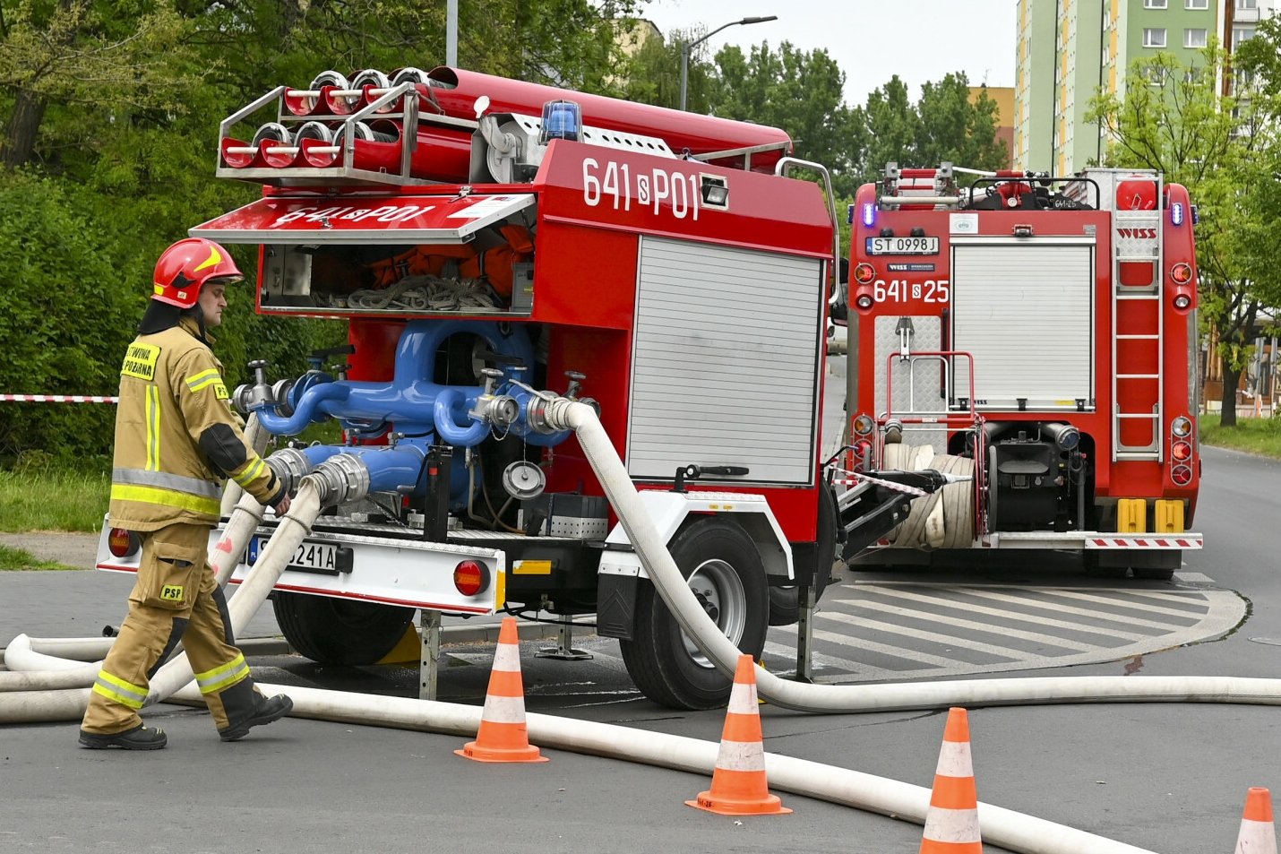 Grodzisk Mazowiecki. Pożar w trakcie egzaminu maturalnego. Ewakuacja szkoły.