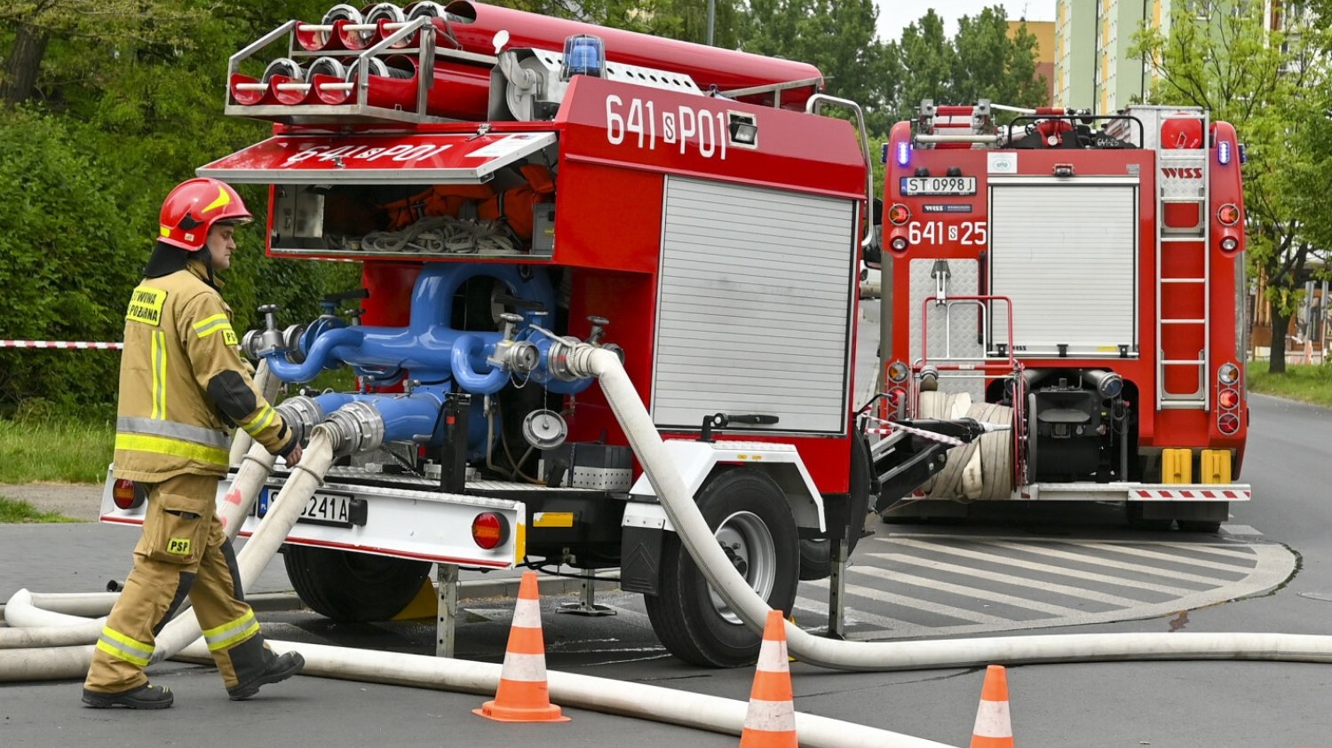 Grodzisk Mazowiecki. Pożar w trakcie egzaminu maturalnego. Ewakuacja szkoły.